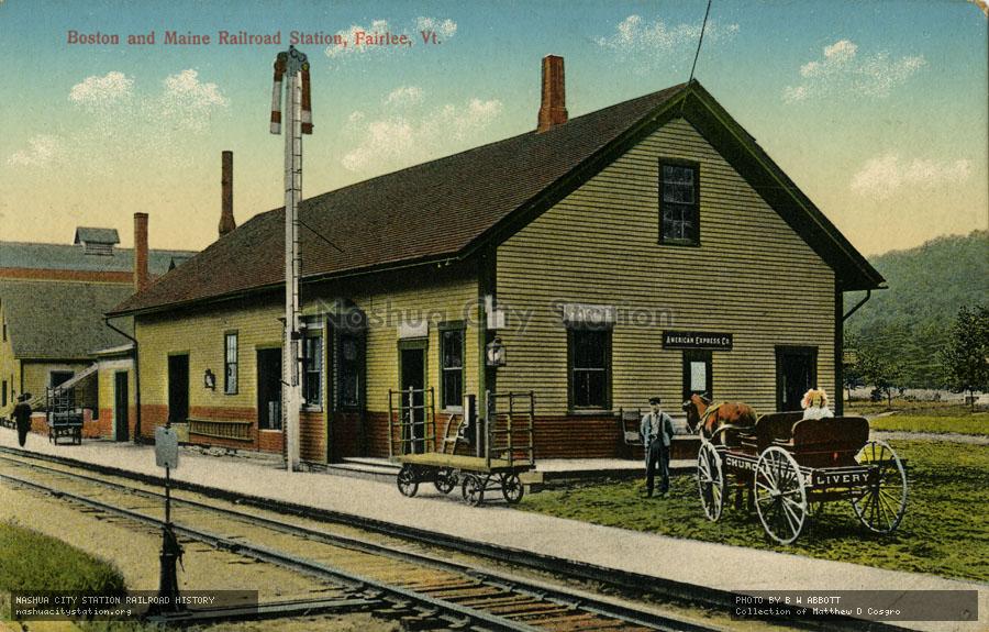 Postcard: Boston & Maine Railroad Station, Fairlee, Vermont